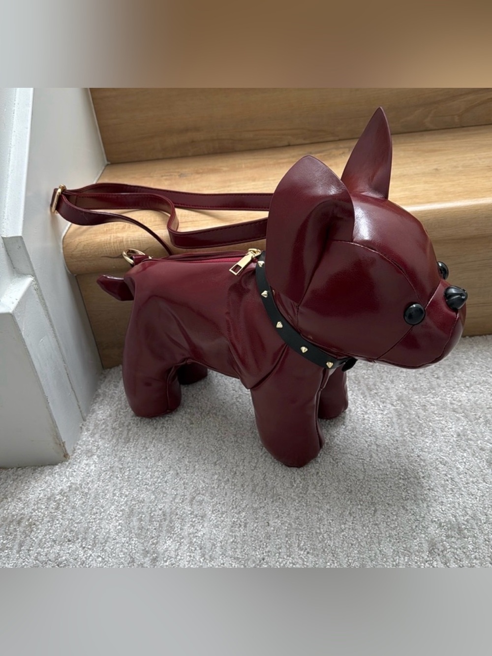Faux leather dog purse